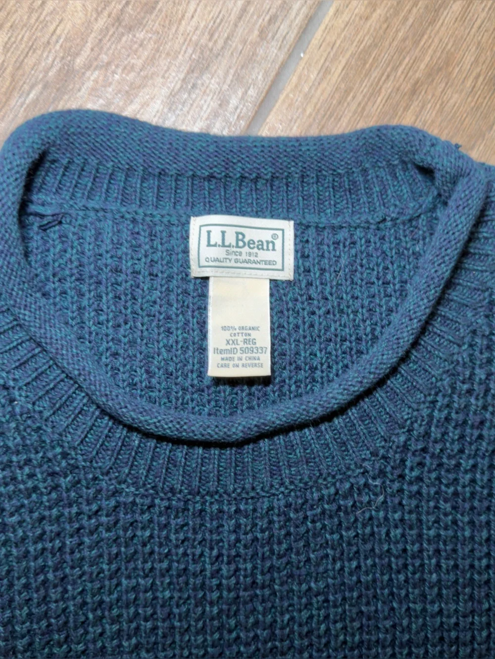 Men's L.L.Bean Organic Cotton Waffle Sweater XXL